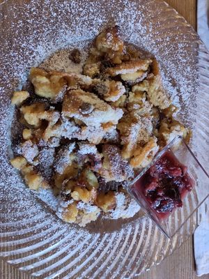 Kaiserschmarrn vegan at Traditionsgasthof Weissbacher in Wildschonau