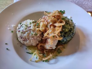 Knödeltrio vegan at Traditionsgasthof Weissbacher in Wildschonau