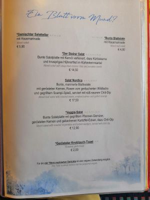 Salat at Traditionsgasthof Weissbacher in Wildschonau