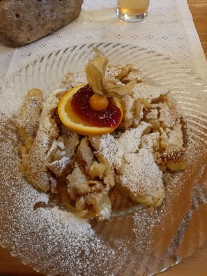 Vegan Kaiser Schmarnn at Traditionsgasthof Weissbacher in Wildschonau