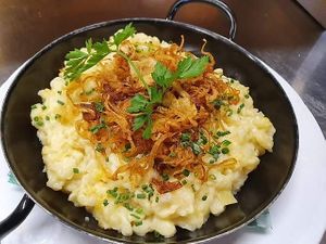 Käsespätzle vegan at Traditionsgasthof Weissbacher in Wildschonau