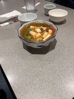 Hot sour soup  at Happy Veggie House in Calgary
