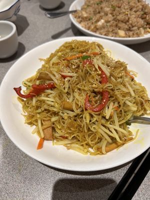 Singapore noodles   at Happy Veggie House in Calgary