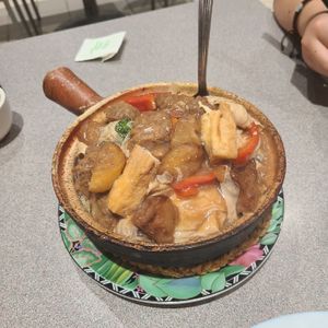 This mutton bean curd, taro, potato pot is not bad. It is mild in flavor. I like they cooked the potato till it is super soft and braised. Bean curd too. Go well with white rice.  at Happy Veggie House in Calgary