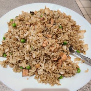 Salty fish fried rice full of wok hei. Will order again at Happy Veggie House in Calgary