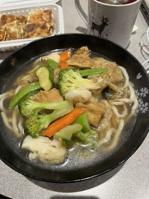 Veggie house soupnds  at Happy Veggie House in Calgary