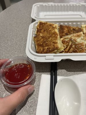 Sweet and sour saucee  at Happy Veggie House in Calgary