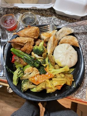 Everything from our delivery order all plated up ❤️  at Happy Veggie House in Calgary