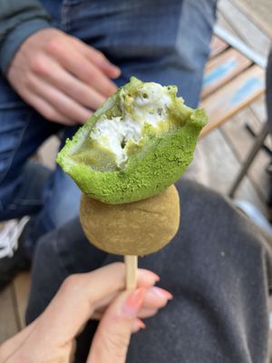 Daifuku - rice malt milk cream inside ! Wow !  at Sumekamicha in Kyoto