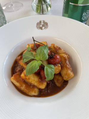 Gnocci (adapted with tomato sauce instead of dairy)  at Hotel Schloss Dürnstein in Duernstein