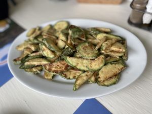 Fried zucchini - Taverna Neraida, Lake Kournas  at Taverna Neraida  in Crete