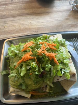 Vegan Burrito with salsa verde  at Casa Nueva in Athens