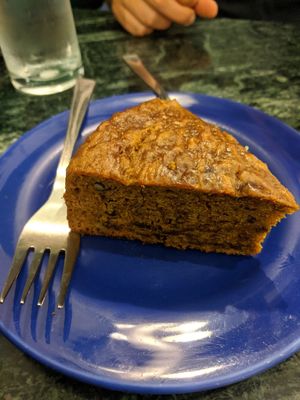 Vegan carrot cake at Cafe Turtle in New Delhi