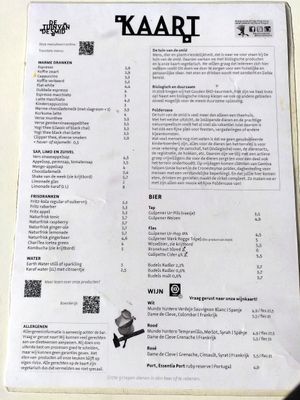 Menukaart (1) 10-2022 at De Tuin Van De Smid in Leiden