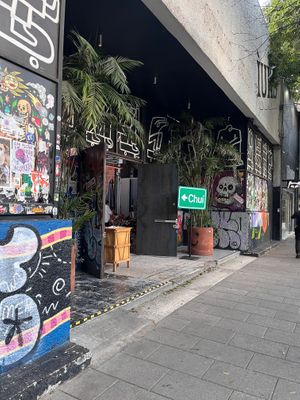 View of the restaurant from the street at CHUI in Mexico City