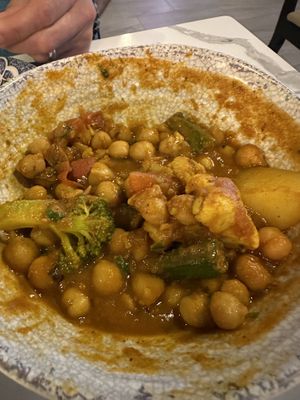 Chana masala with requested veggies   at Indian Breeze in Cape Coral
