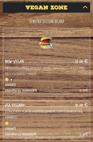 vegane Karte 1/3  at Baraonda in Pescara