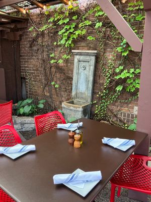 Seasonal patio seating at Broder's Pasta Bar in Minneapolis