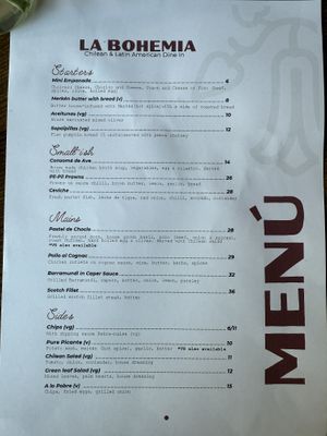 Menu there’s also a lunch menu  at La Bohemia in Fitzroy