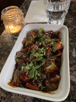 Chilli chicken(vegan)  at Sarthi in Bath