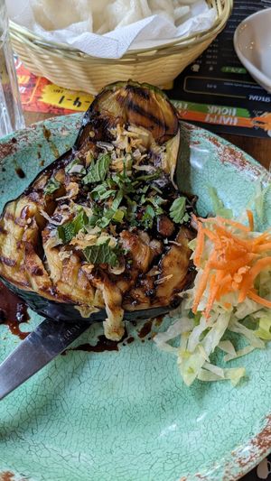 Aubergine half at Banana Tree - Wardour in London