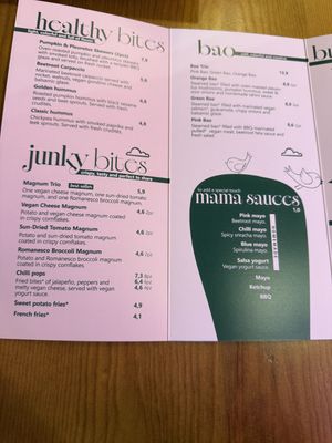 Menu 2  at Green M'ama  in Rome