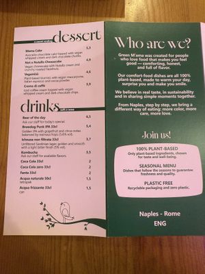 Menu 3  at Green M'ama  in Rome