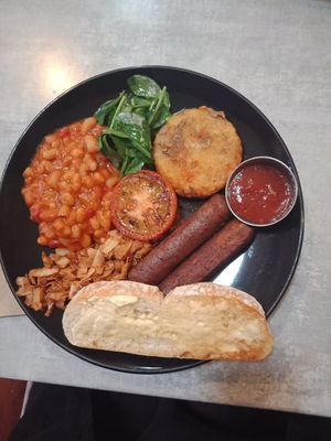 The Bach's vegan breakfast -hearty and delicious at The Bach on Surf Highway in Oakura