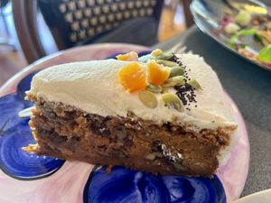 Carrot cake   at The Bach on Surf Highway in Oakura