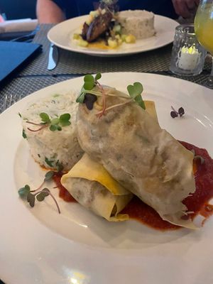 Their main vegan entree: "Felicity Loves Vegans" at Felicity Rooftop Restaurant in Soufriere