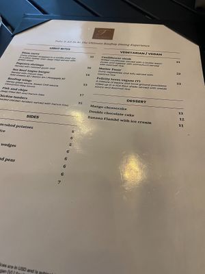 Other vegan options can be found in the soup and salad sections. at Felicity Rooftop Restaurant in Soufriere