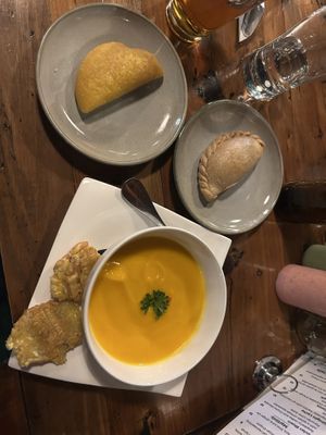 Empanadas and soup   at Mishqui Peruvian Bistro in Madison