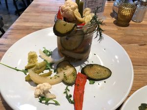 Spicy Mixed Pickles at Kiez Küche & Beer Garden  in Los Angeles