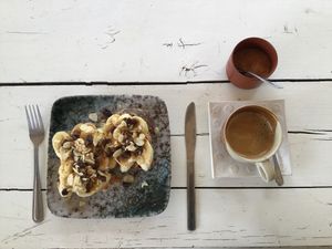 morning starter + espresso  at DAO of Life in Sihanoukville