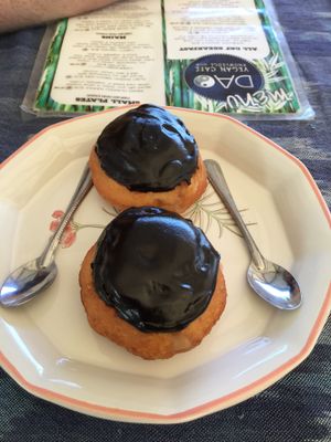 Vegan chocolate cream doughnuts!!!  at DAO of Life in Sihanoukville