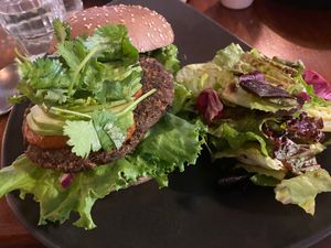 Avo satay burger  at Herban Kitchen and Bar - 二本餐廳 in Taipei
