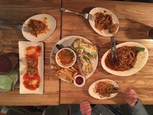 spaghetti bolognese, tuna sandwich at Herban Kitchen and Bar - 二本餐廳 in Taipei