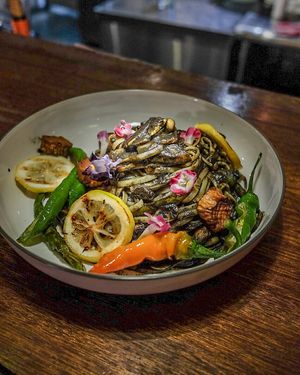 Vegan black ink pasta at Herban Kitchen and Bar - 二本餐廳 in Taipei