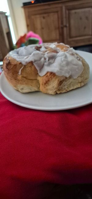 Perfectly baked cinnamon roll at The Craft Bakery  in Sheringham