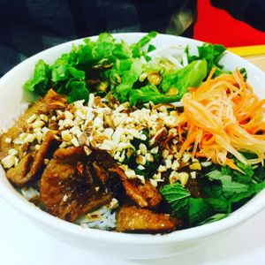 beef vermicelli bowl at Vegan Cuisine in Fountain Valley