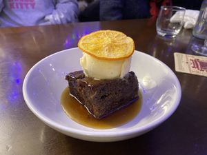 Gingerbread sticky toffee pudding   at The Ship in Frinton-on-sea
