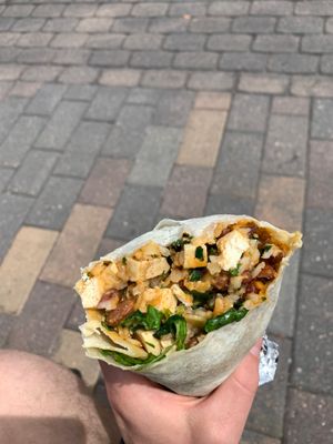 Thai tofu burrito is very filling and delicious at Dam Good Tacos in Fort Collins