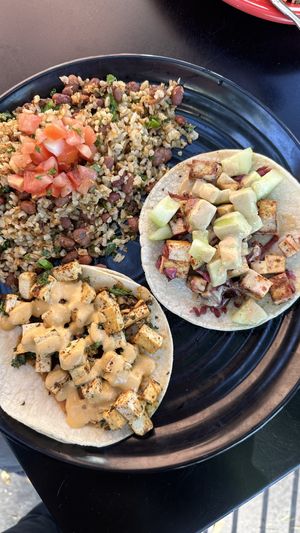 Both vegan taco options Platter  at Dam Good Tacos in Fort Collins