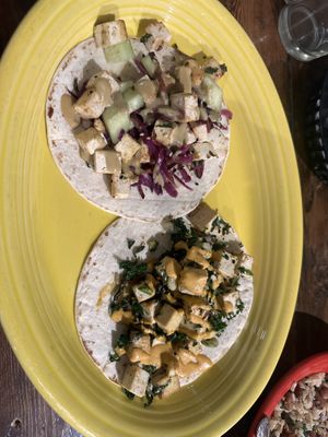 Thai Tofu on top, Earth Wind and Fire on bottom    at Dam Good Tacos in Fort Collins