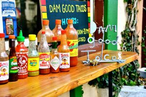 In the summer you can order food from the window, and in the winter you order inside.  All year round you can eat your Dam Good Tacos either inside the dining room, or out front in the Alley patio. at Dam Good Tacos in Fort Collins