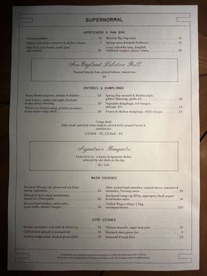 Great menu and service  at Supernormal Brisbane in Brisbane