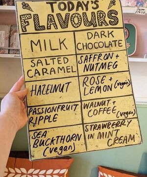 Flavour examples. Always well labelled at Mary's Milk Bar  in Edinburgh
