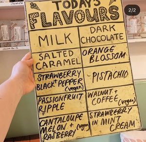 Flavour examples. Always well labelled at Mary's Milk Bar  in Edinburgh