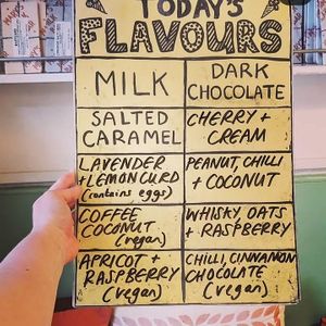 Flavour examples. Always well labelled at Mary's Milk Bar  in Edinburgh