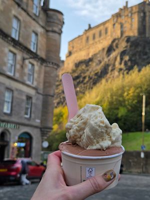 Pear and brandy sorbet + chocolate orange sorbet at Mary's Milk Bar  in Edinburgh